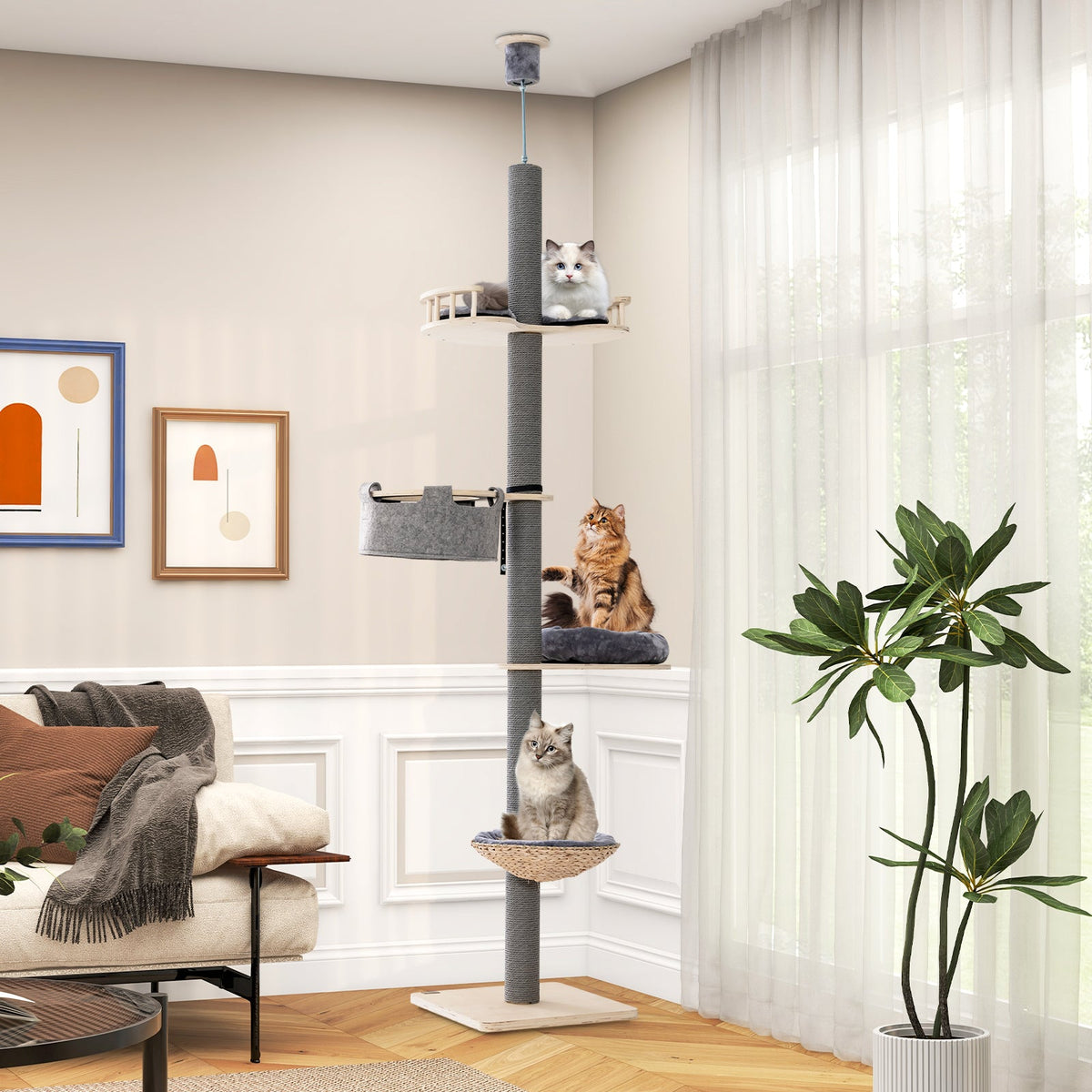 The Floor-to-Ceiling 5-Tier Cat Tower | House of Play
