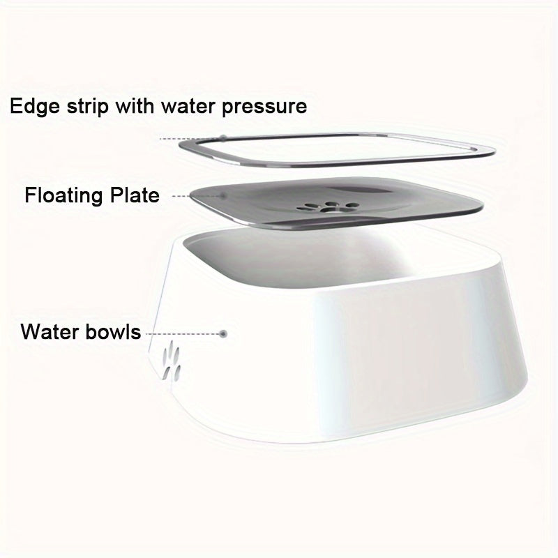 Diagram of a pet water fountain with labeled parts on a white background