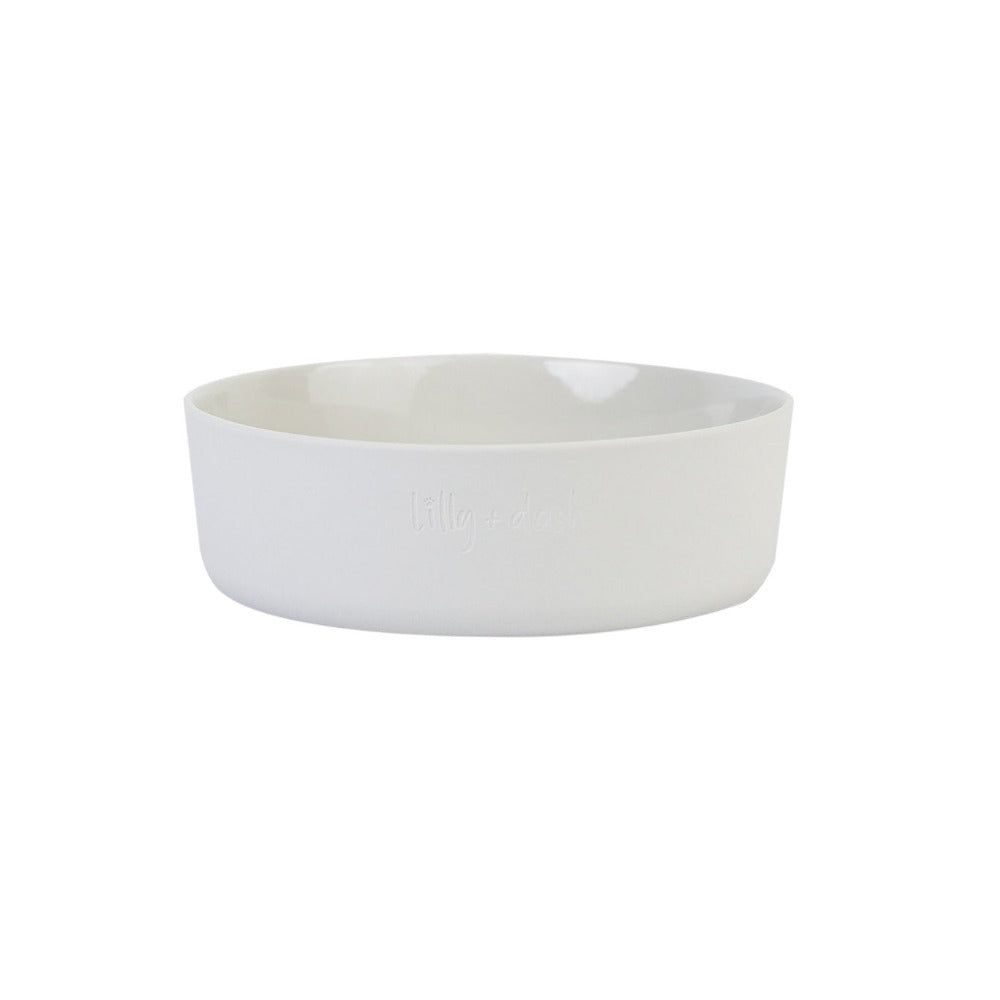 White ceramic bowl on a white background