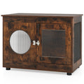 Furniture Style Dog Crate for Small and Medium Dogs with Translucent Window and Lockable Door-Rusti-2