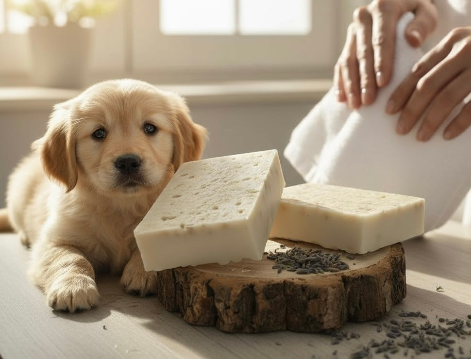 The Oatmeal, Lemongrass & Lavender Dog Shampoo Bar | House of Cura