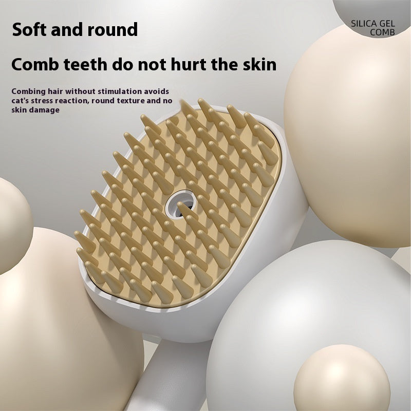 Silica gel comb with soft and round teeth on a neutral background
