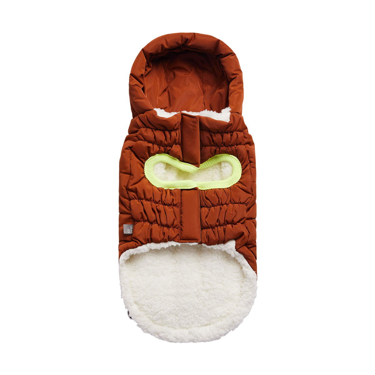Hazel pet coat with a white interior on a white background