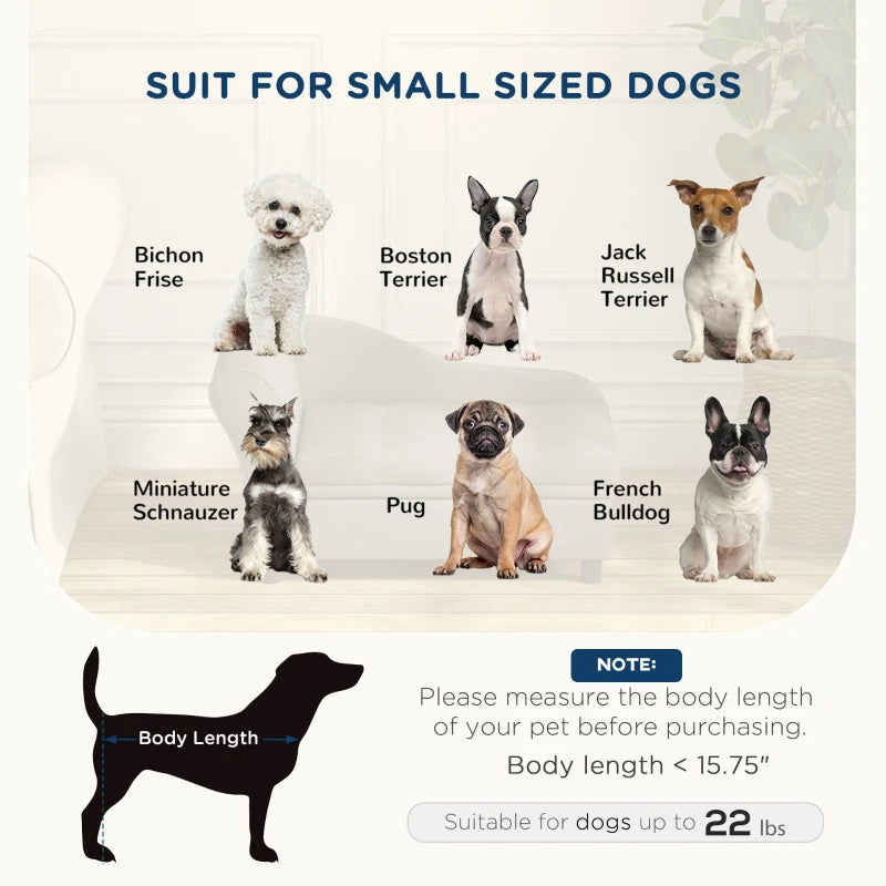 Chart showing breeds suitable for small-sized dogs with images of various breeds.