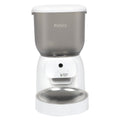 Pet feeder with gray top and white base on a white background