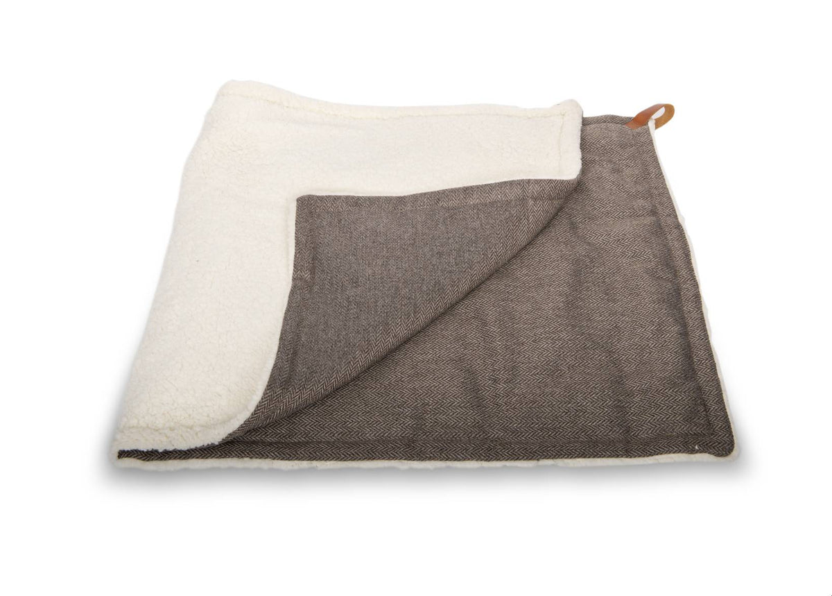 The Lincoln Luxury Reversible Tweed & Faux Fur Blanket | House of Terra