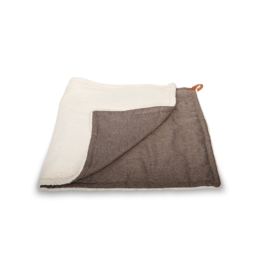 The Lincoln Luxury Reversible Tweed & Faux Fur Blanket | House of Terra