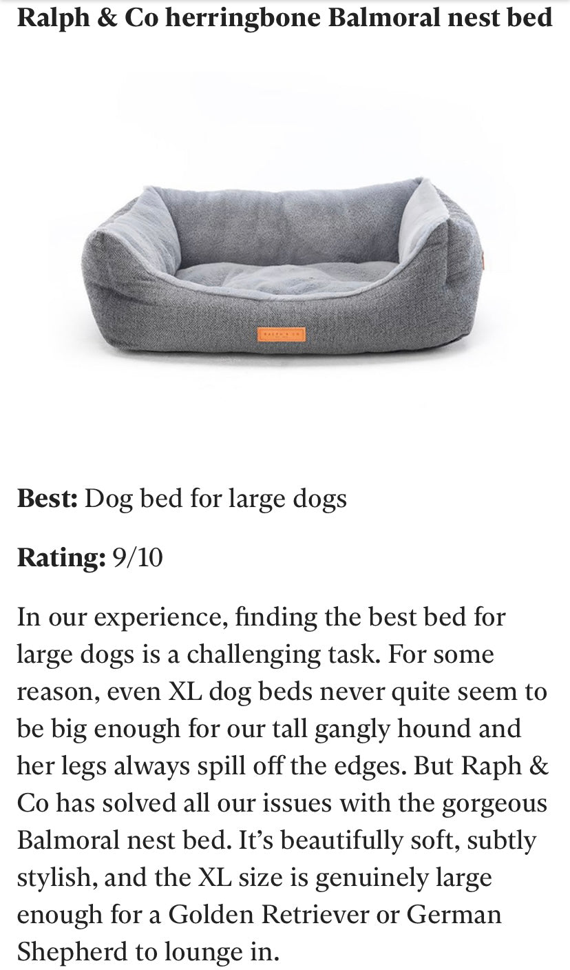 The Balmoral Luxury Herringbone Bolster Nest Bed | House of Terra