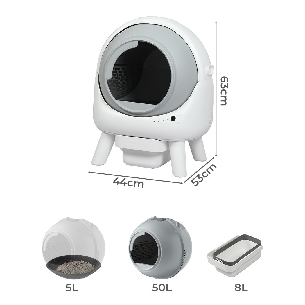 PaWz Smart Self Cleaning Cat Litter Box APP Control White-1