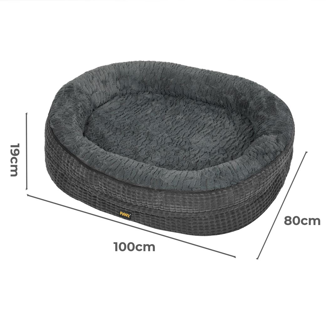 Pawz Orthopedic Plush Dog Bed Soft Washable Pet Bed Grey Cosy Cushion XL Size-1