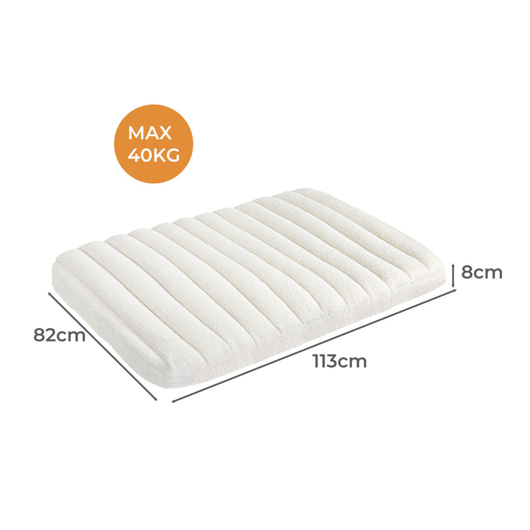 Pawz XL Size Orthopedic Dog Bed with Sherpa Plush Removable Cover in White-1