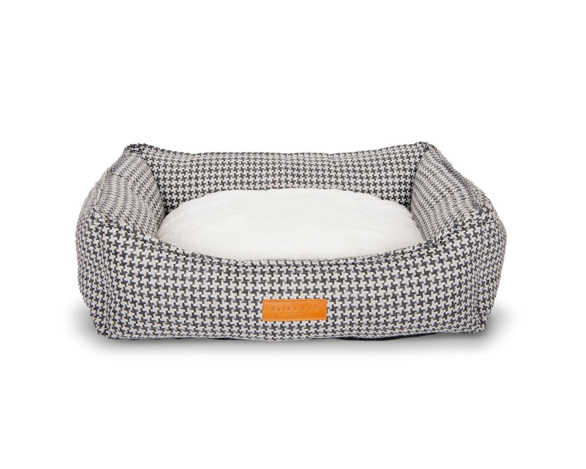 The Kensington Luxury Houndstooth Bolster Nest Bed | House of Terra