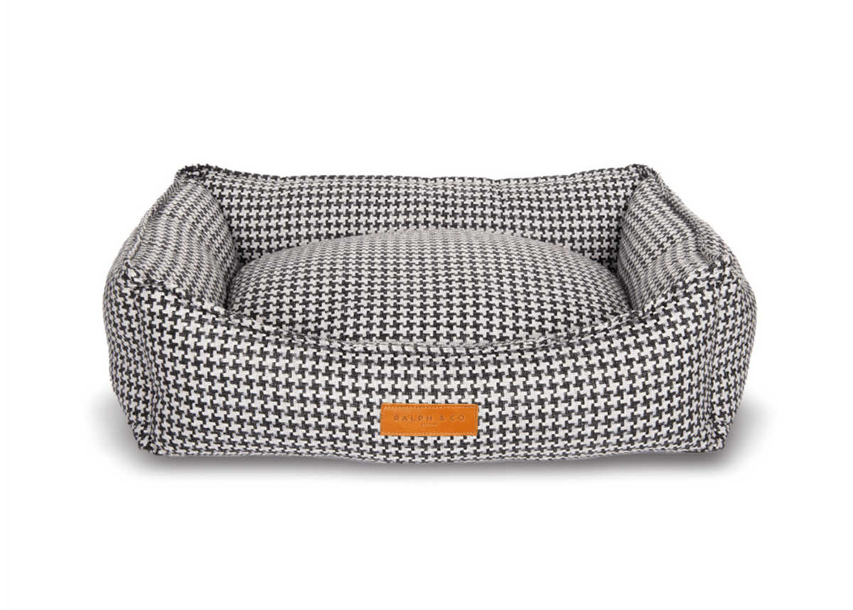The Kensington Luxury Houndstooth Bolster Nest Bed | House of Terra