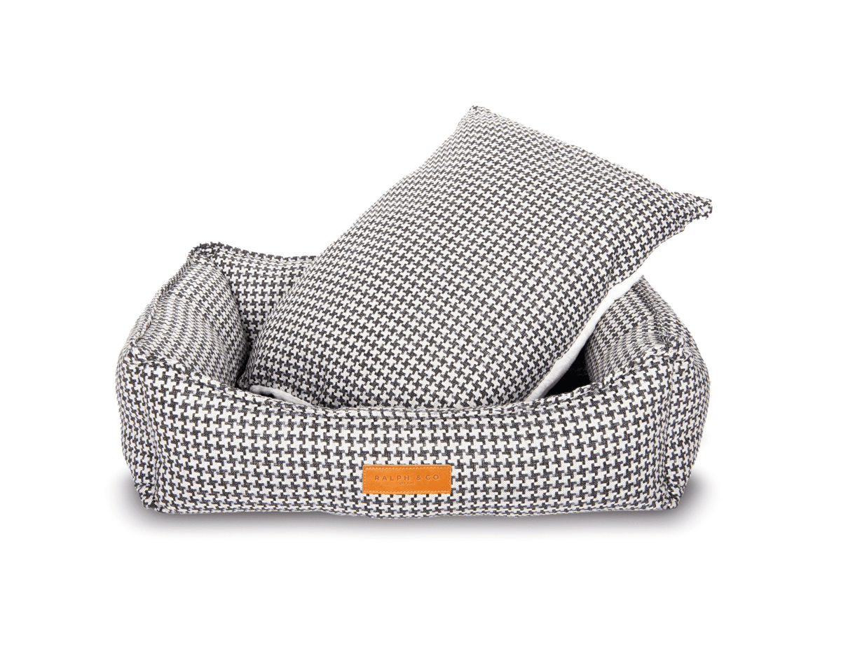 The Kensington Luxury Houndstooth Bolster Nest Bed | House of Terra