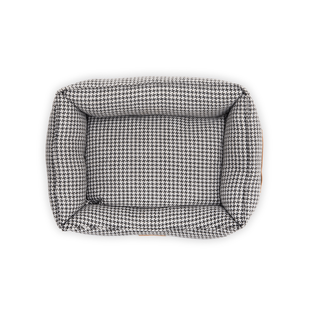 The Kensington Luxury Houndstooth Bolster Nest Bed | House of Terra