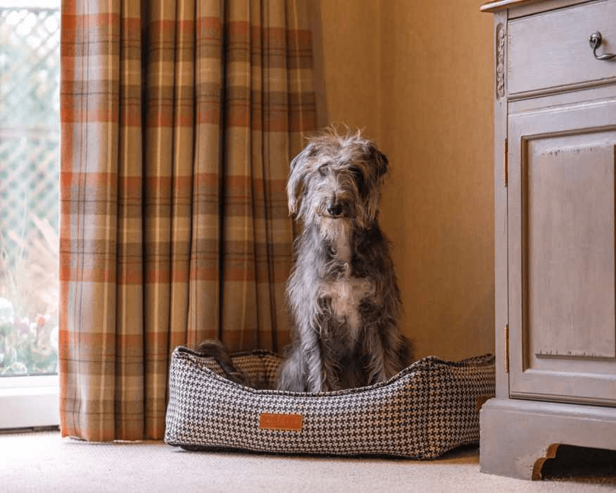 The Kensington Luxury Houndstooth Bolster Nest Bed | House of Terra