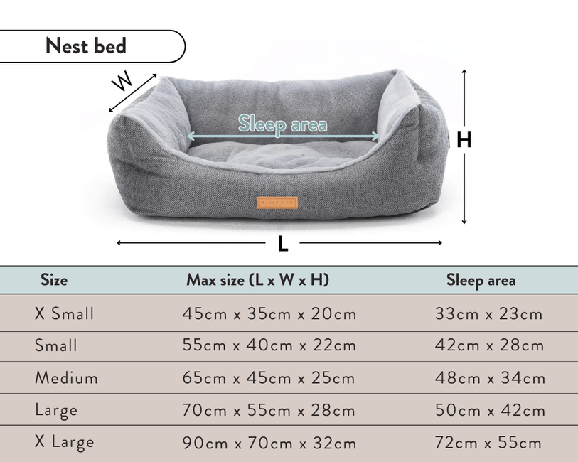 The Balmoral Luxury Herringbone Bolster Nest Bed | House of Terra