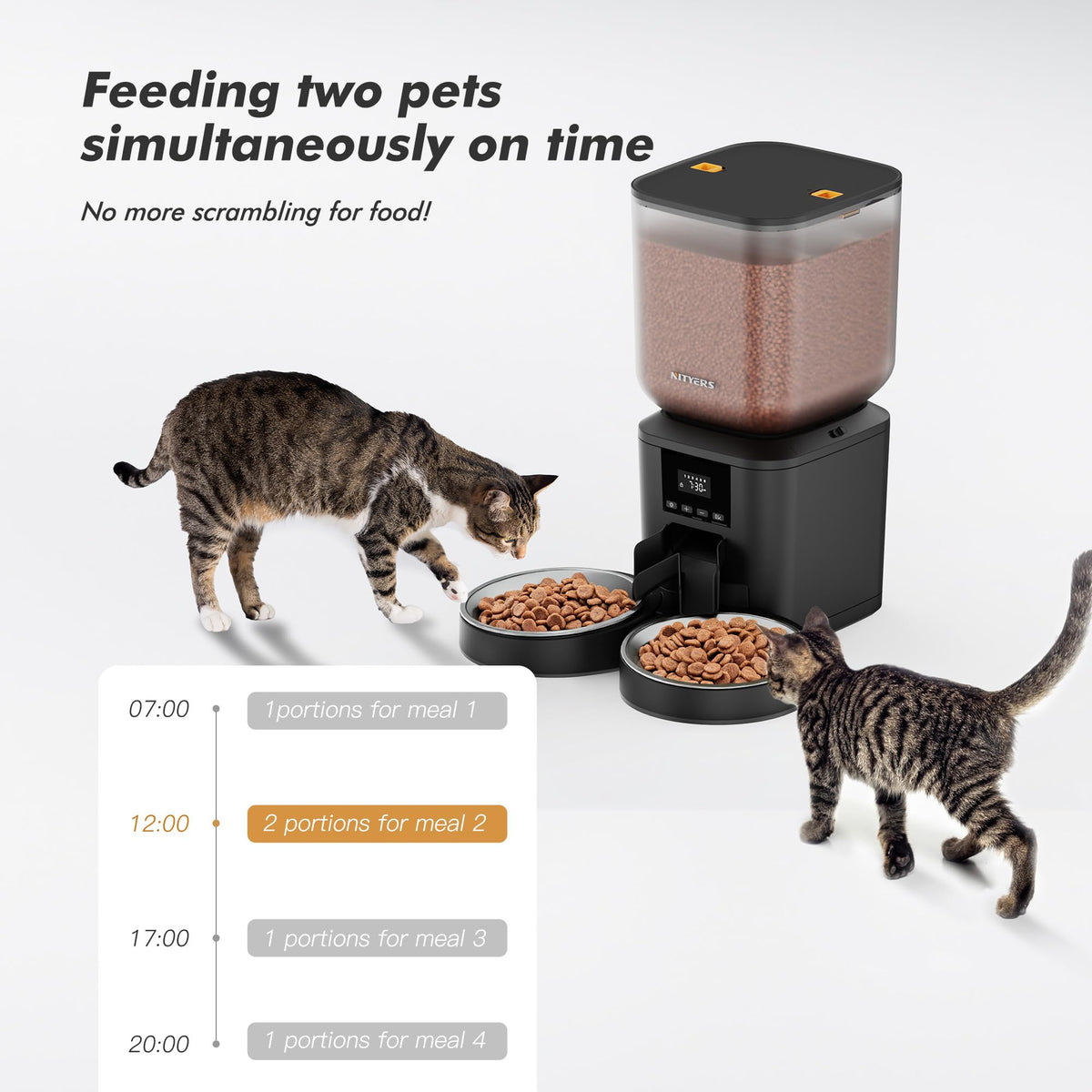 The Nityers 8L Dual-Tray Automatic Cat Feeder | House of Intel