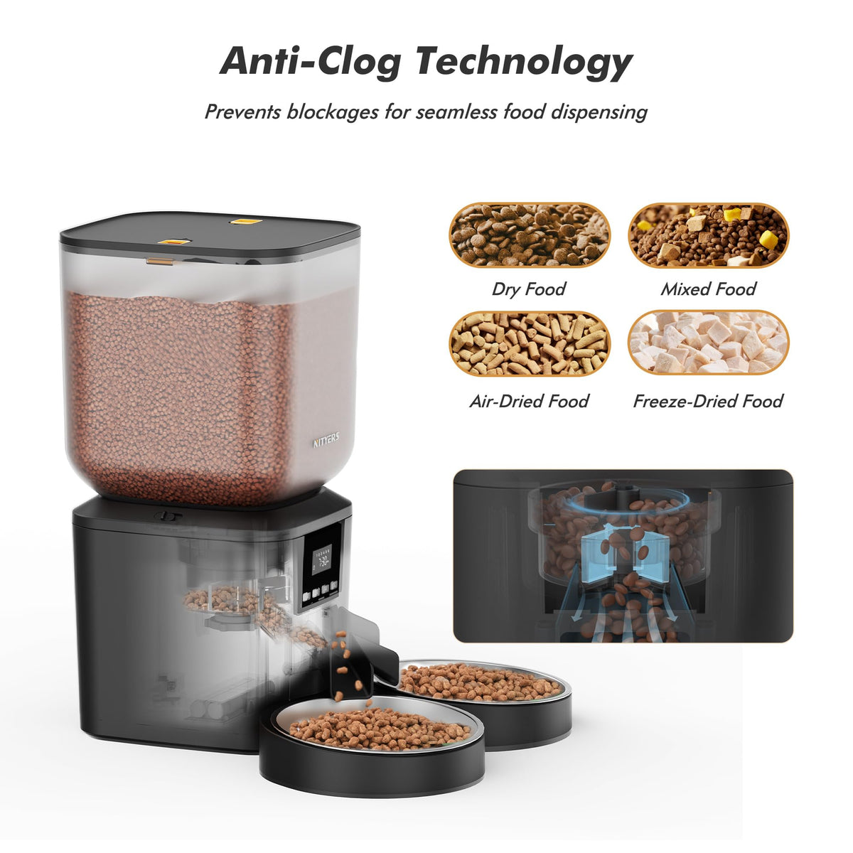 The Nityers 8L Dual-Tray Automatic Cat Feeder | House of Intel