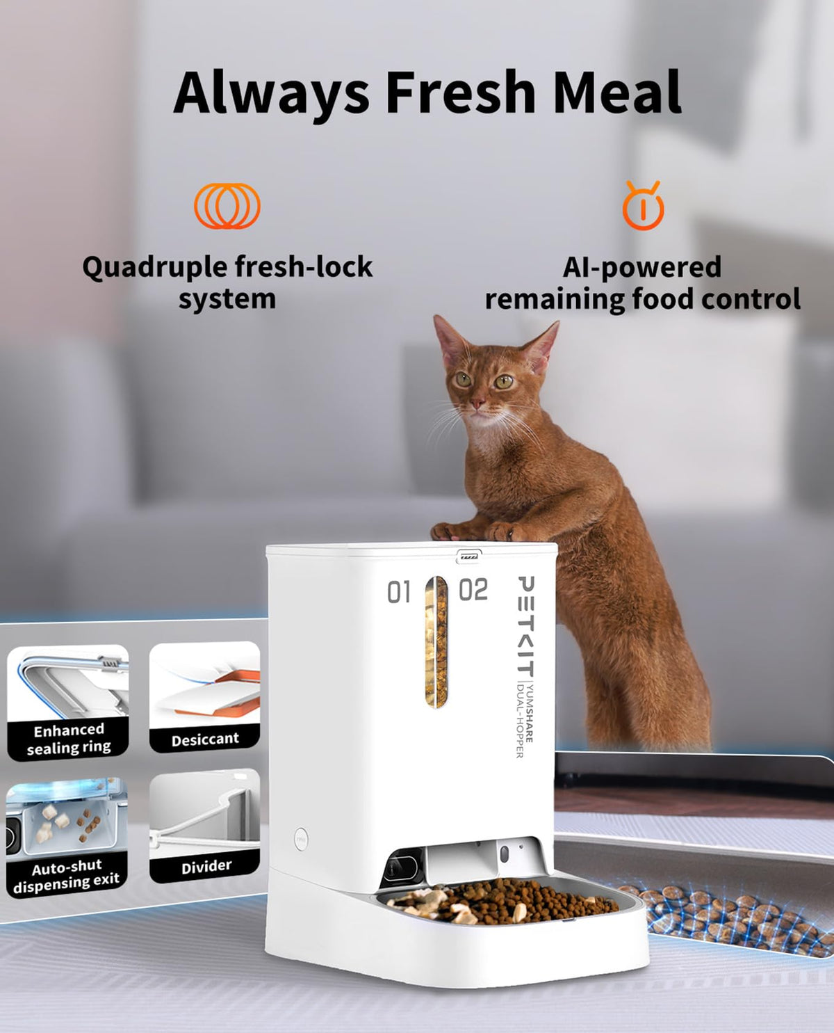 The PETKIT Yumshare Dual-Hopper Camera Feeder | House of Intel